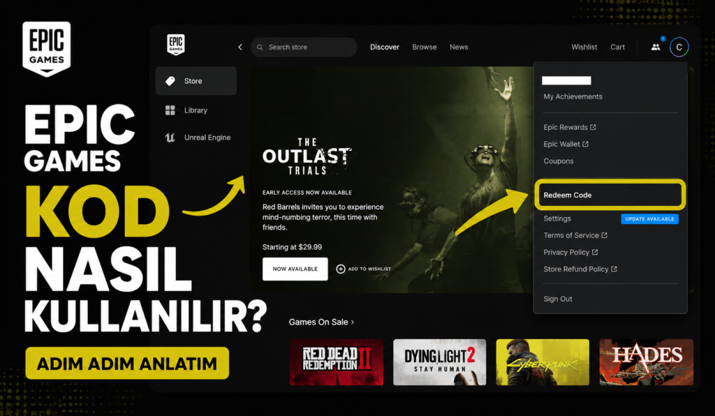 Epic Games Kod Nasıl Kullanılır? 1 Epic games kod nasil kullanilir 2